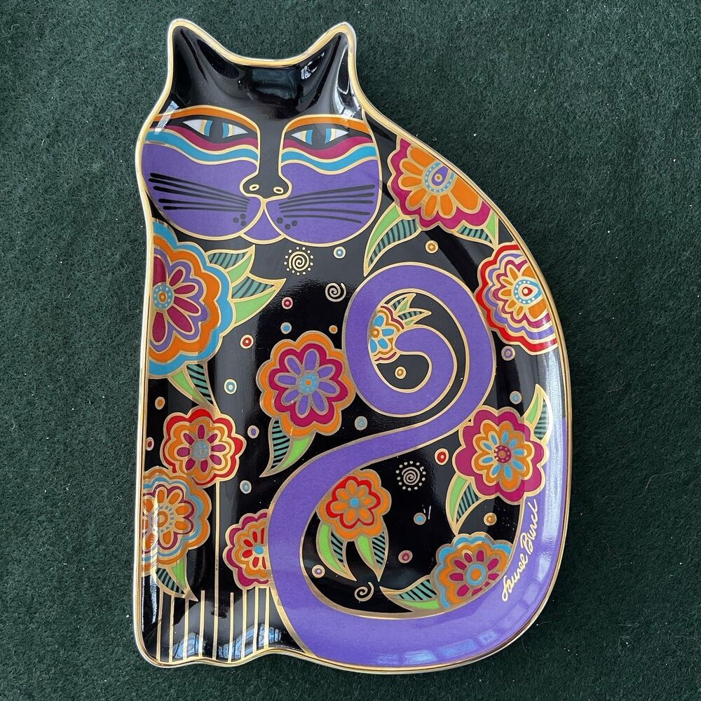 1995 Laurel Burch HE 4779 Royal Doulton Feline Fantasy Cat Plate 8.25" READ
